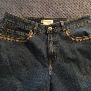 Embroidered denim jeans